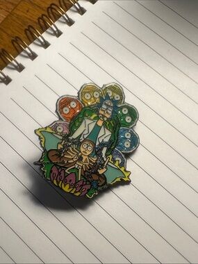 Rick and Morty Enamel Pin — Colorful Multi-Character Design